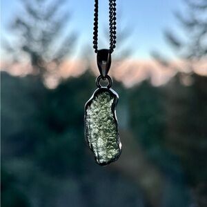 Moldavite Sterling Silver Pendant